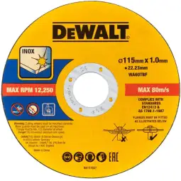 P003577, Disco de Corte Inox 115 mm DeWALT DT20597-QZ, Disco de Corte Inox, Disco de Corte DeWALT, DT20597-QZ, Disco de Corte para Aço Inox, Disco de Corte 115 mm, Disco de Corte para Rebarbadora, Ferramenta de Corte DeWALT, Disco de Corte de 1 mm, Disco de Corte em Seco, Disco de Corte Durável, Acessórios para Rebarbadora DeWALT, Disco de Corte Preciso, Disco de Corte Fino, Disco para Rebarbadora de Ângulo, Ferramentas para Metalurgia, Disco de Corte Alta Performance, Disco de Corte Seguro, Disco de Corte Profissional, Disco de Corte Versátil, Disco de Corte para Uso Industrial